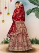 Designer Maroon Bridal Lehenga Choli In Velvet